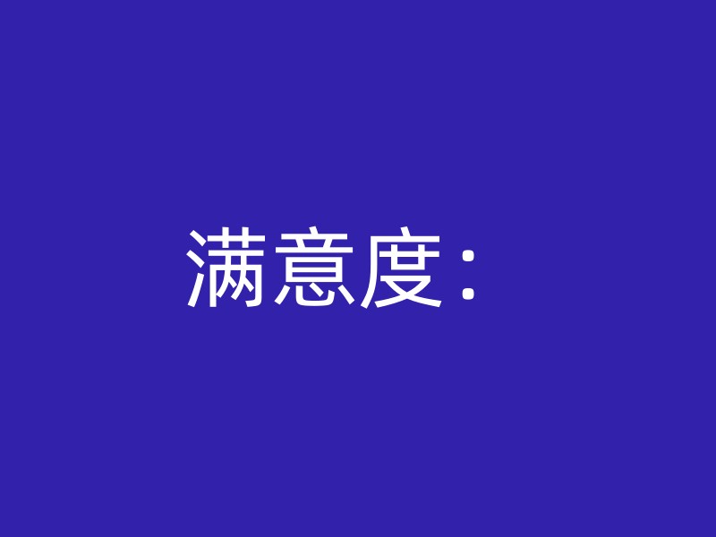 满意度：