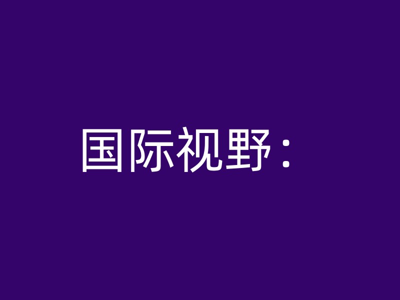 国际视野：