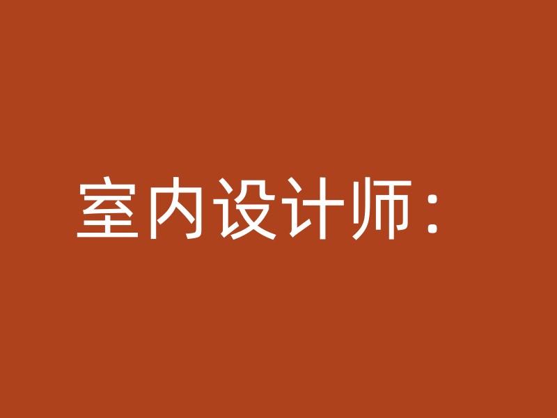 室内设计师：