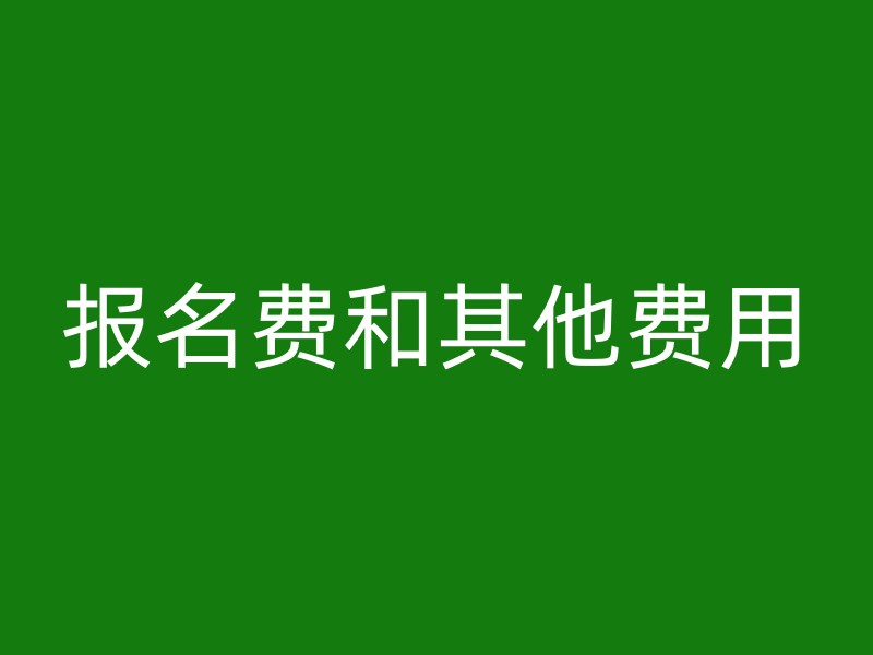 报名费和其他费用