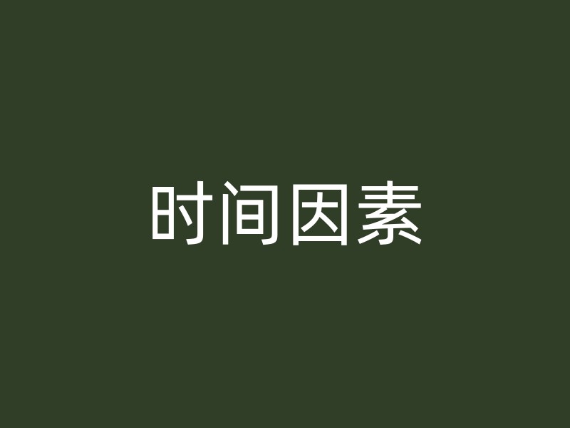 时间因素