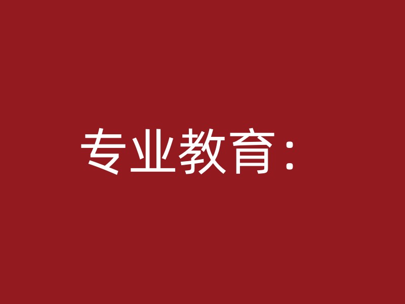 专业教育：