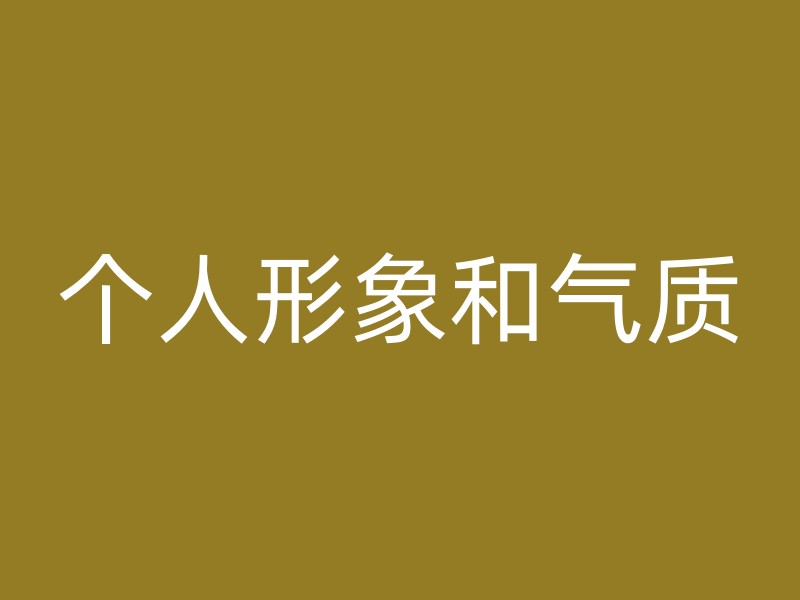 个人形象和气质