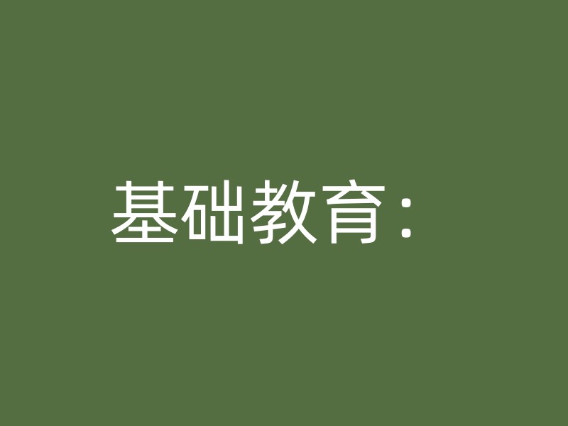 基础教育：