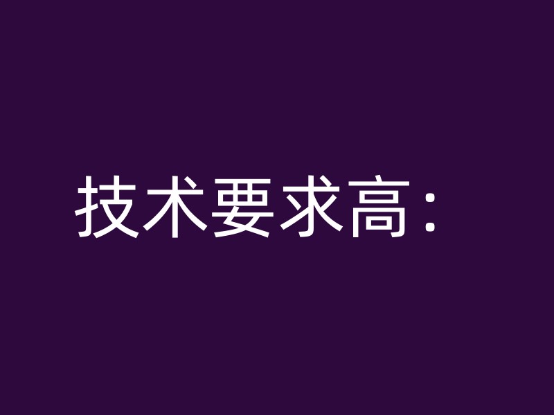 技术要求高：