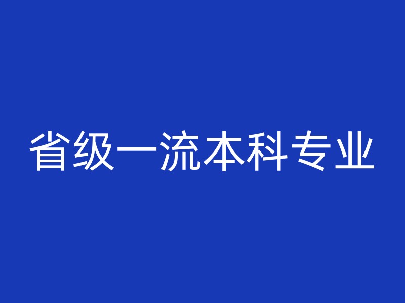 省级一流本科专业