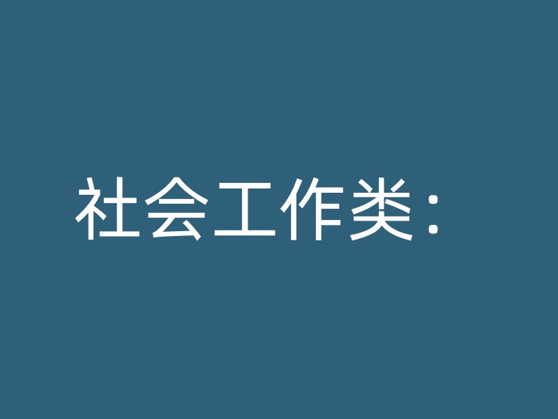 社会工作类：