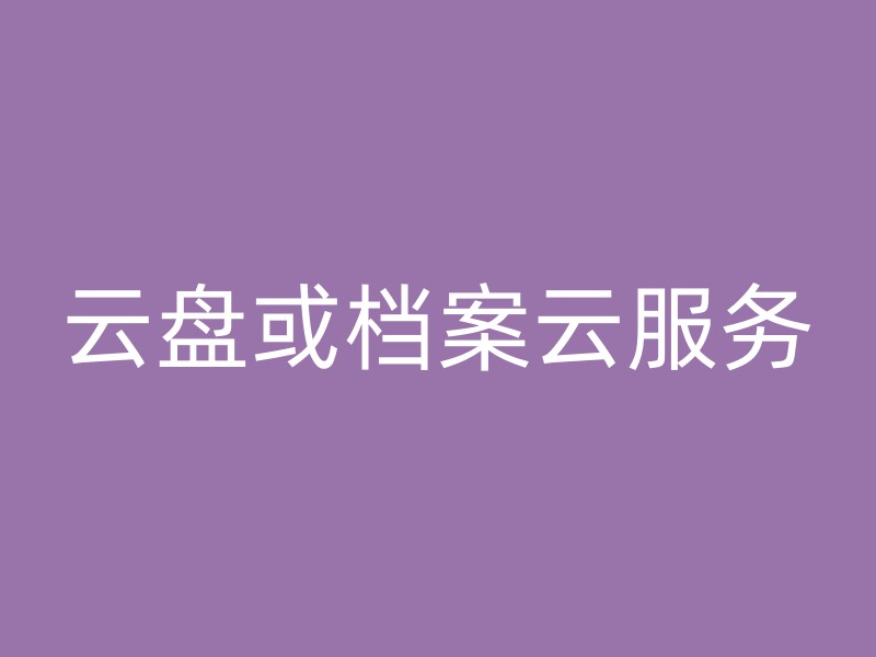 云盘或档案云服务