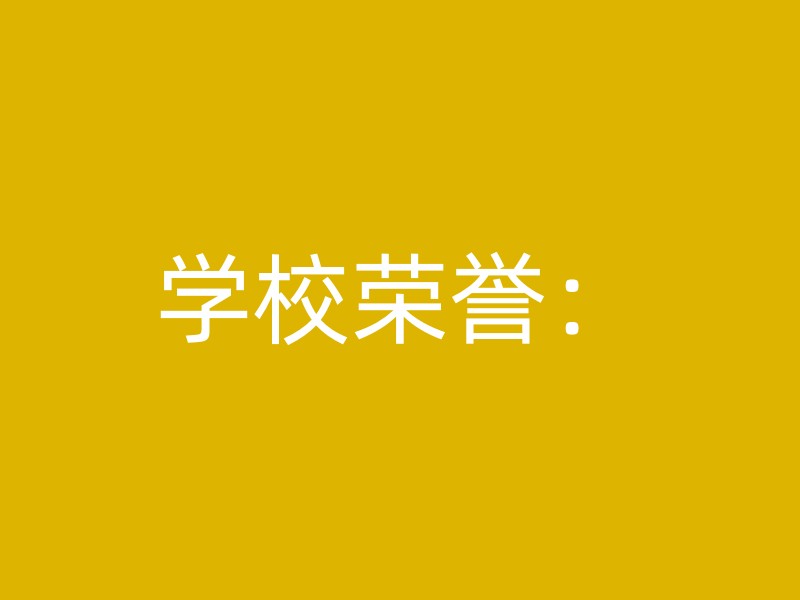 学校荣誉：