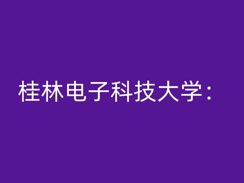 桂林电子科技大学：