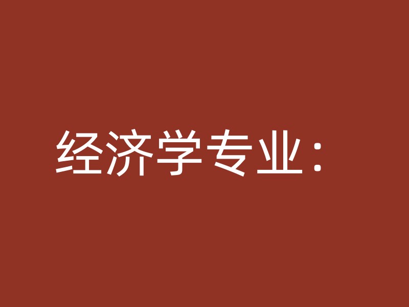 经济学专业：