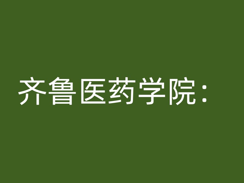 齐鲁医药学院：