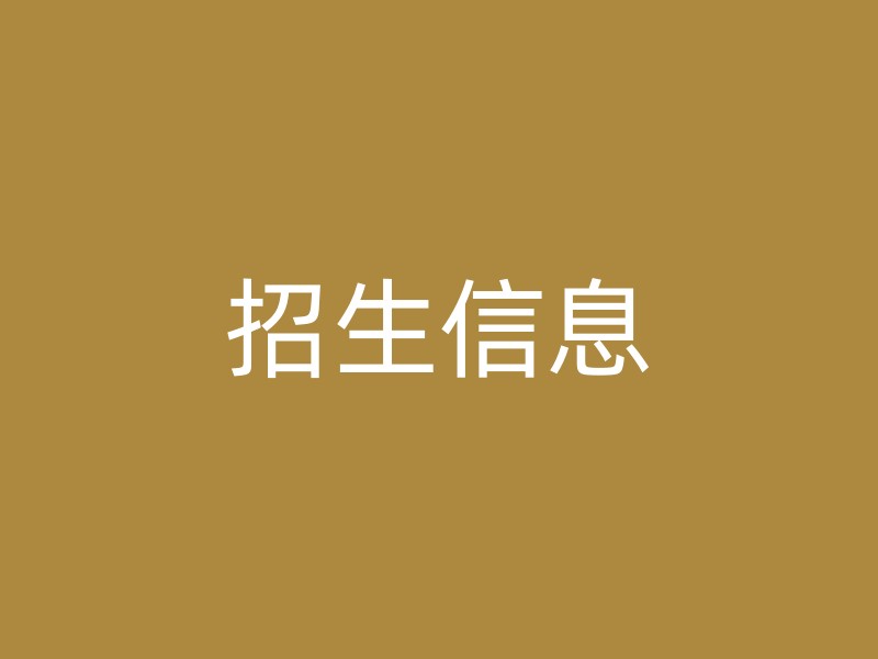 招生信息