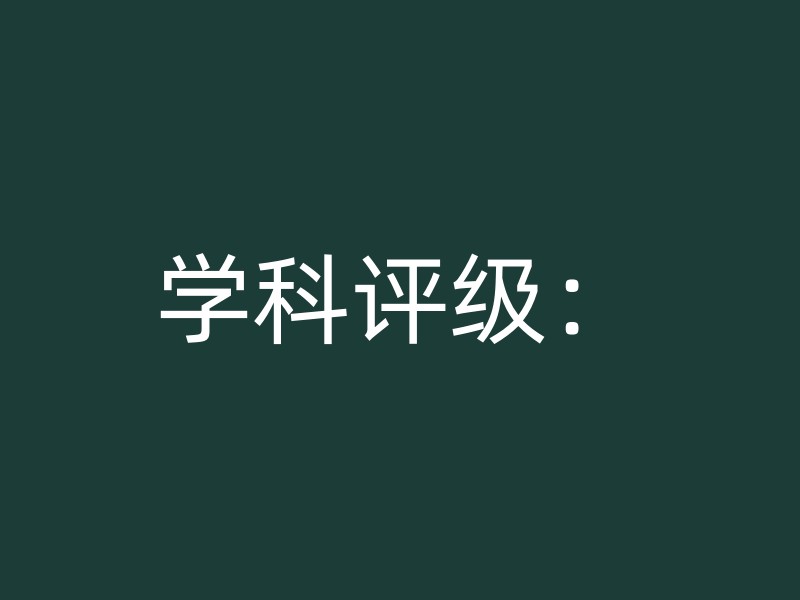 学科评级：