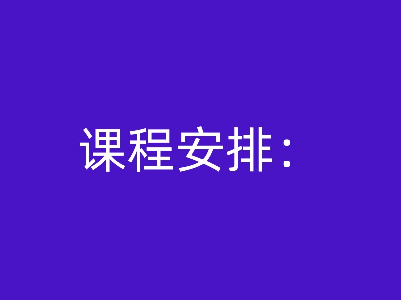 课程安排：