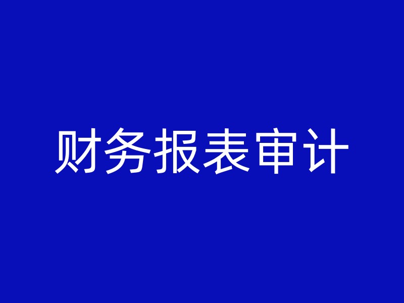 财务报表审计