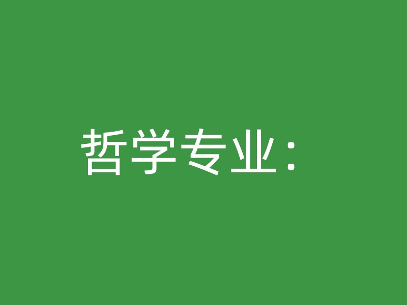 哲学专业：