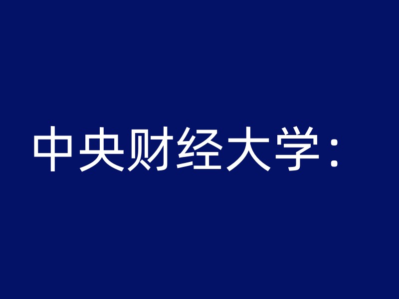 中央财经大学：