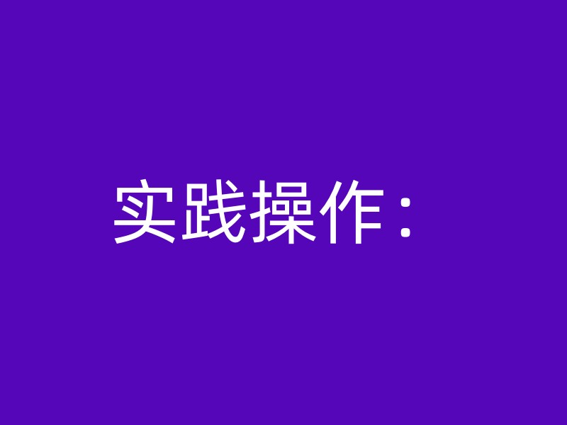 实践操作：