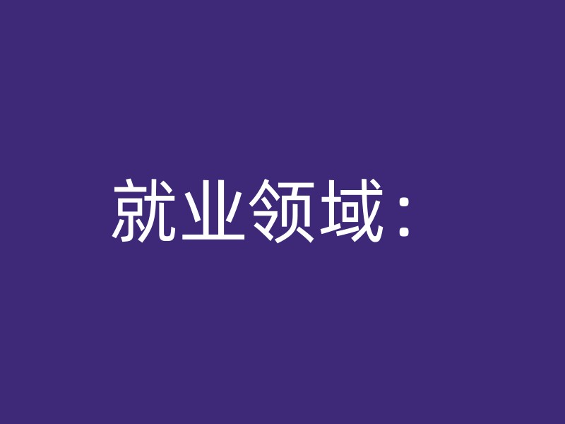 就业领域：