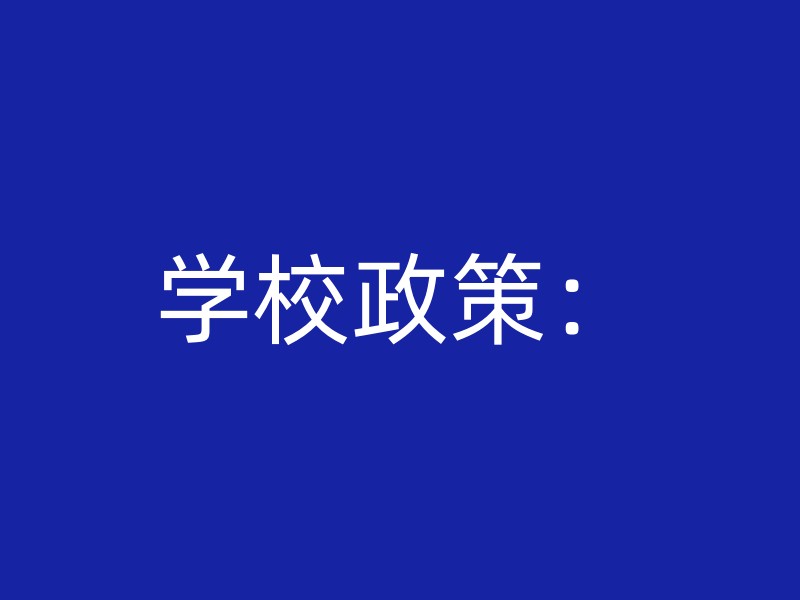 学校政策：