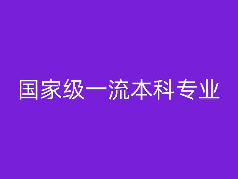 国家级一流本科专业