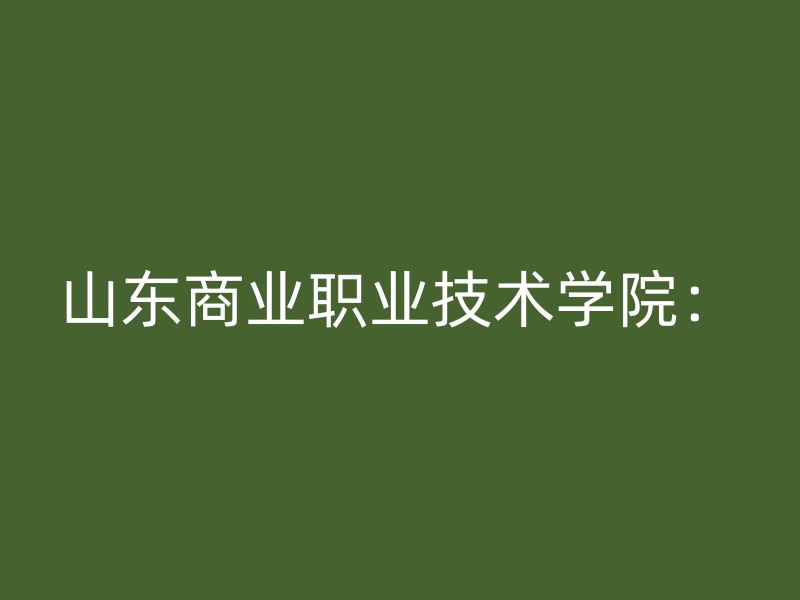 山东商业职业技术学院：