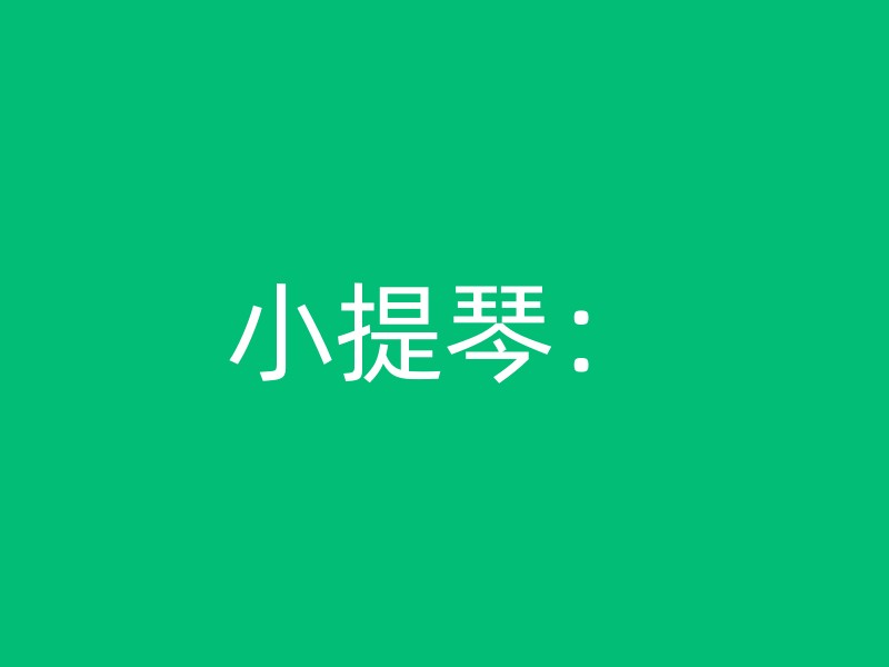 小提琴：