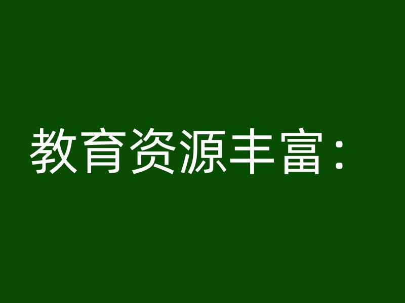 教育资源丰富：