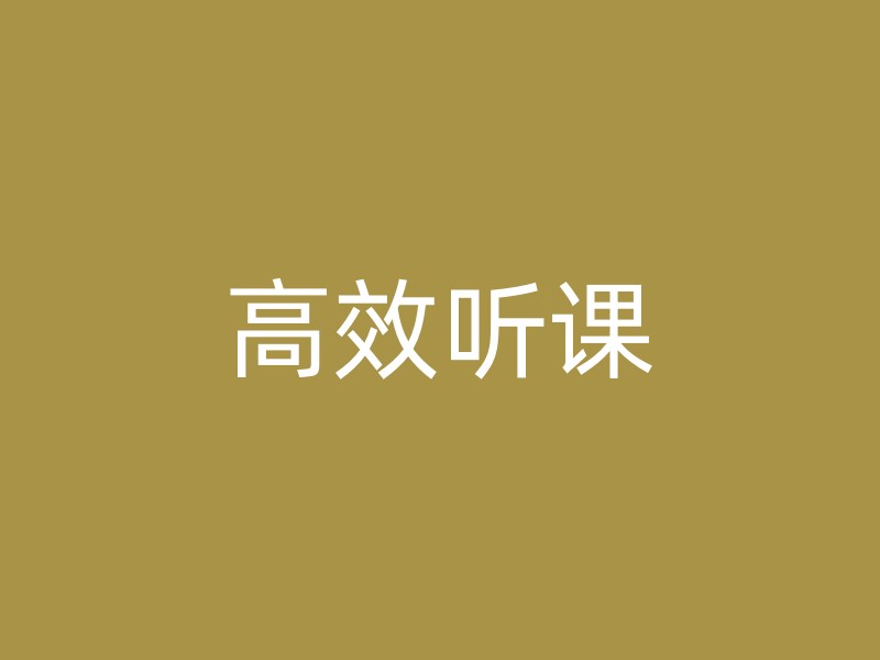 高效听课