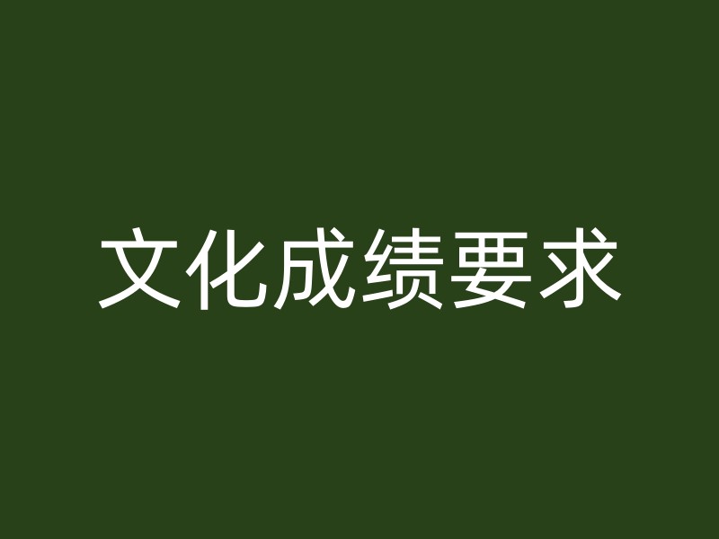 文化成绩要求