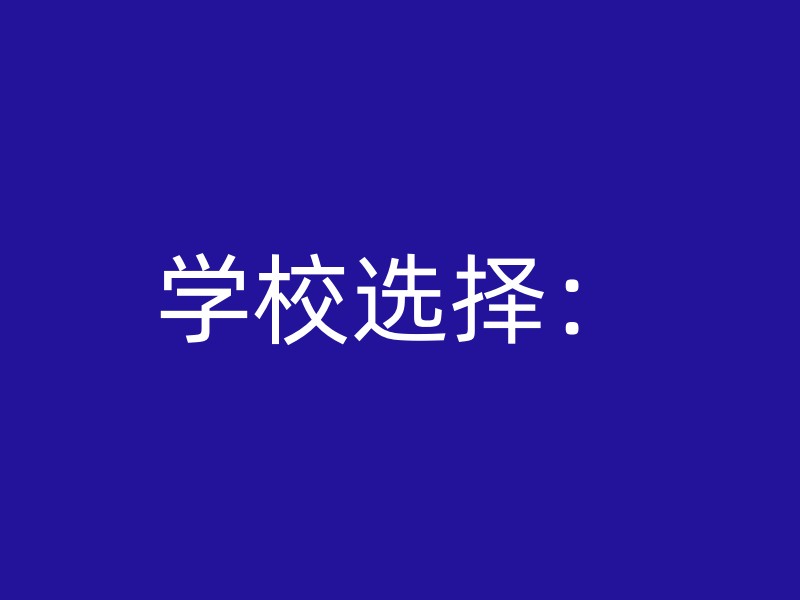 学校选择：