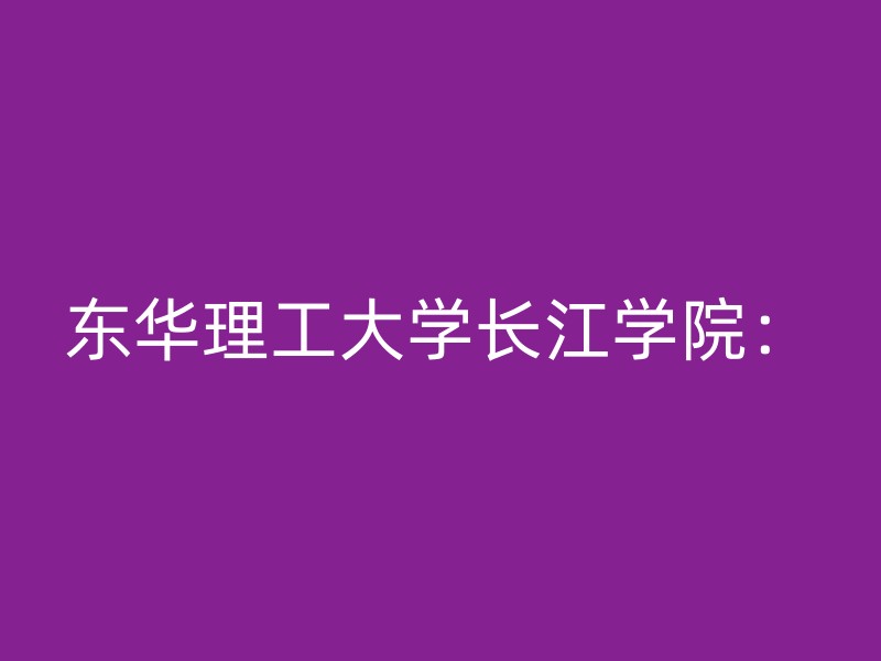 东华理工大学长江学院：