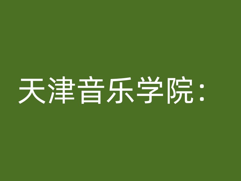 天津音乐学院：