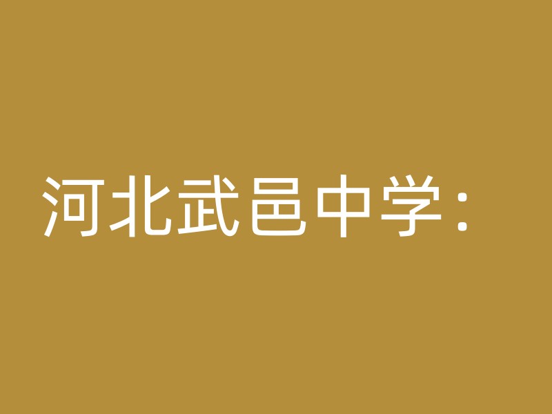 河北武邑中学：