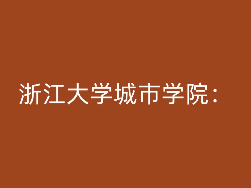 浙江大学城市学院：