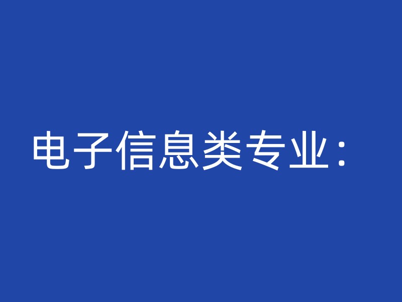 电子信息类专业：