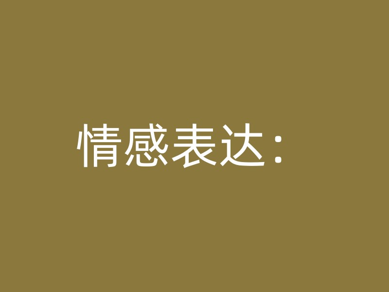 情感表达：