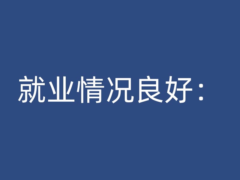 就业情况良好：