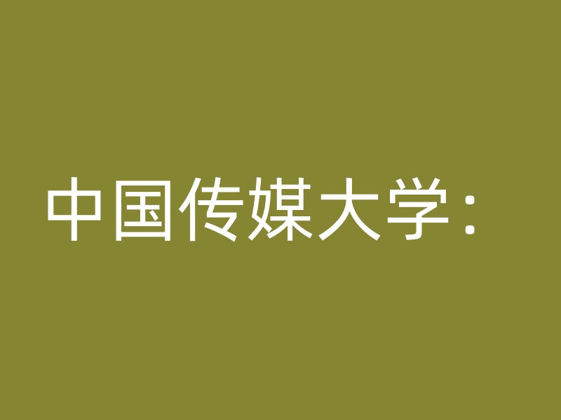 中国传媒大学：