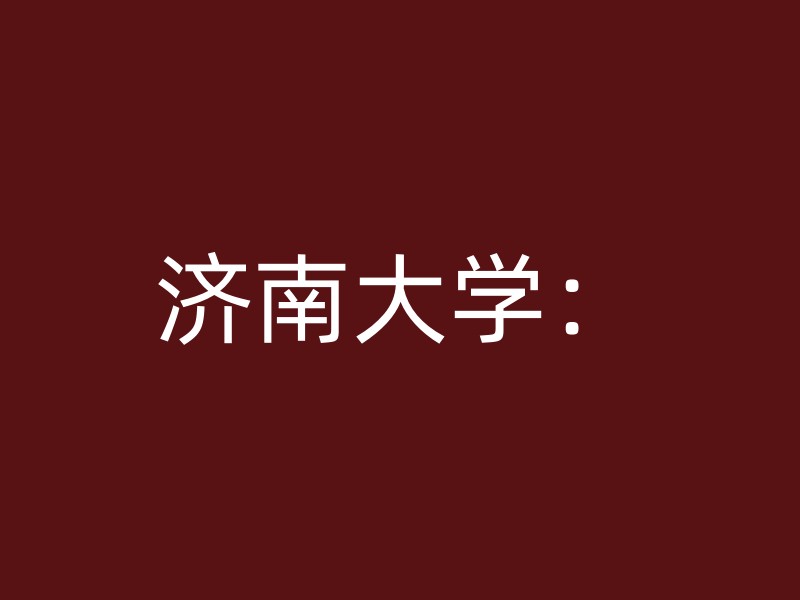 济南大学：