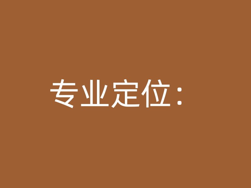 专业定位：