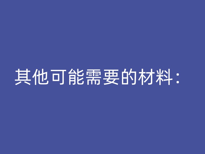 其他可能需要的材料：