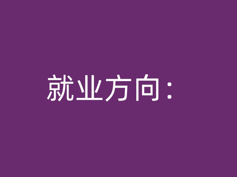 就业方向：