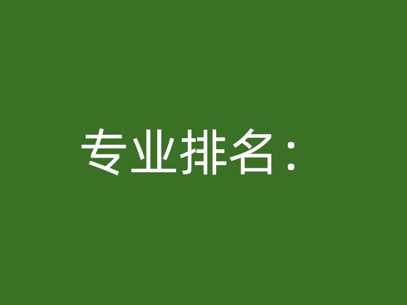 专业排名：