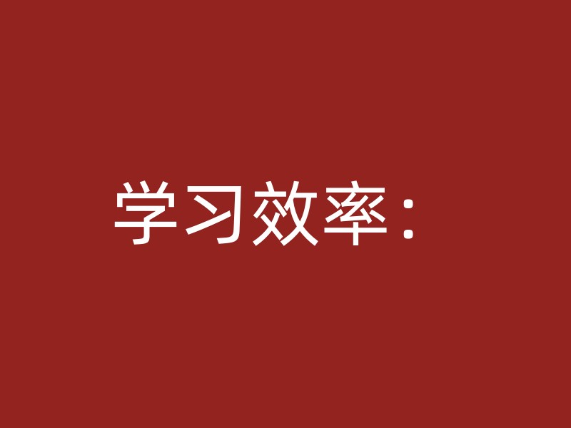 学习效率：