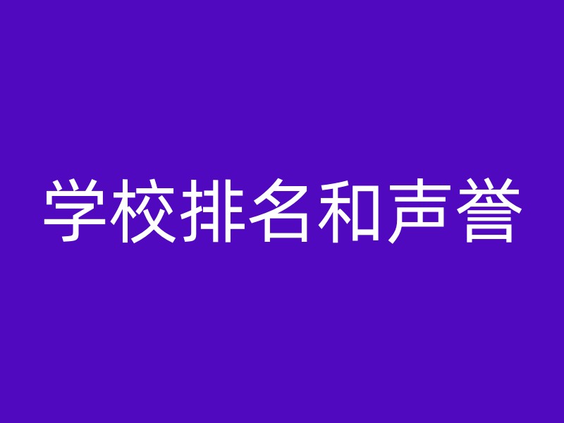 学校排名和声誉