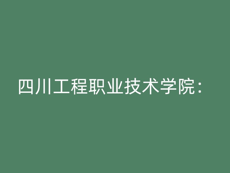 四川工程职业技术学院：