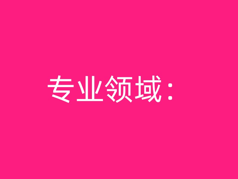 专业领域：