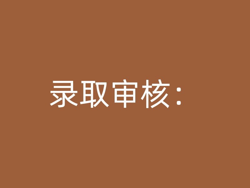 录取审核：